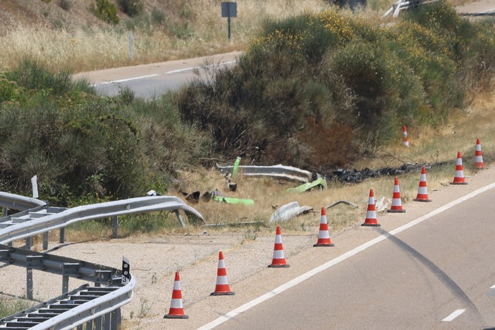 Así quedó la carretera en la que Jota tuvo el accidente. (REUTERS/Rita Franca)