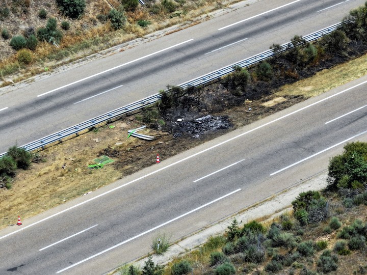 Así quedó la carretera en la que Jota tuvo el accidente. (REUTERS/Guillermo Martinez)