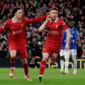 El último gol de Diogo Jota: en el clásico contra el Everton y para encaminar al Liverpool al título