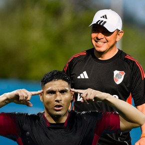Maxi Salas dijo presente en la práctica de River: qué hizo y la idea de Gallardo