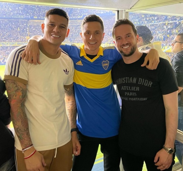 Rojo, Herrera y el representante de los dos, Kristian Bereit.