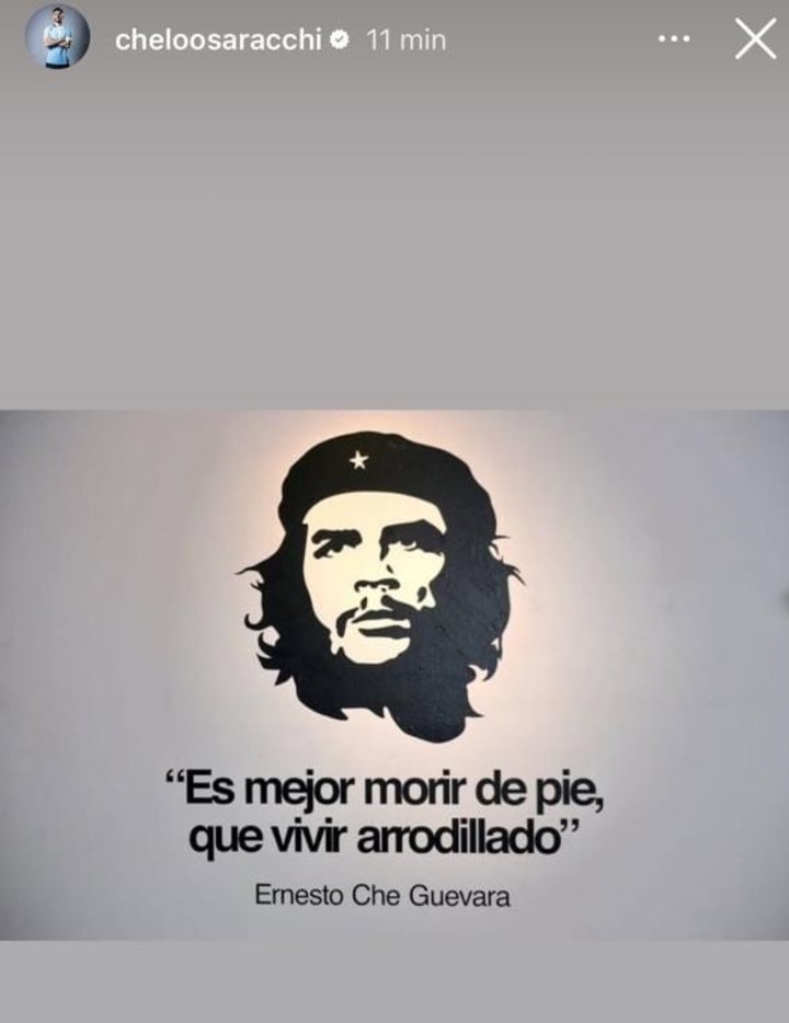 La publicación que hizo el lateral uruguayo este martes.