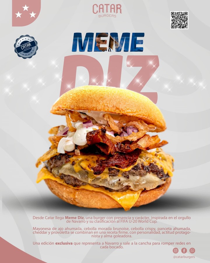 La hamburguesa en homenaje a Mercedes Diz.